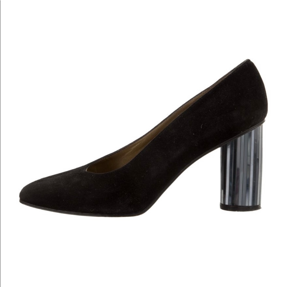 Stuart Weitzman Mirrored Heel Square Toe pumps